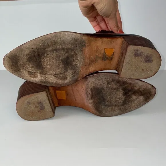Madewell Bonham Boot Chelsea Western Ankle Bootie Cherry Wood Brown Leather Sz 8