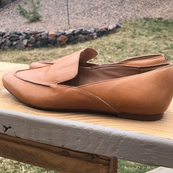 Madewell the Frances Skimmer in Leather English Saddle Brown Tan - Size 6