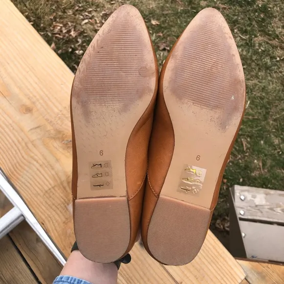 Madewell the Frances Skimmer in Leather English Saddle Brown Tan - Size 6