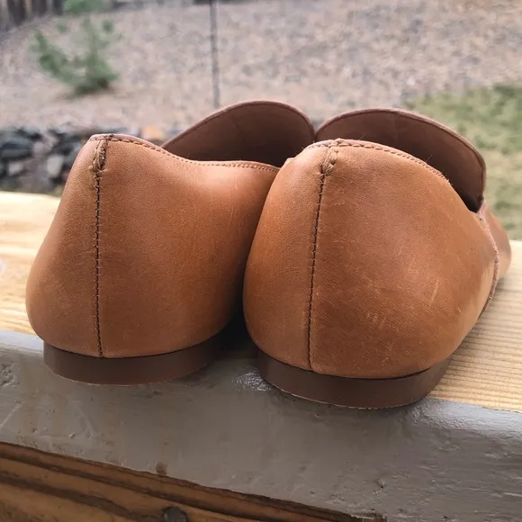 Madewell the Frances Skimmer in Leather English Saddle Brown Tan - Size 6