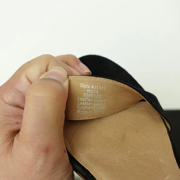Madewell Womens The Regina Ankle-Strap Sandal Suede Leather Heels Black Size 7