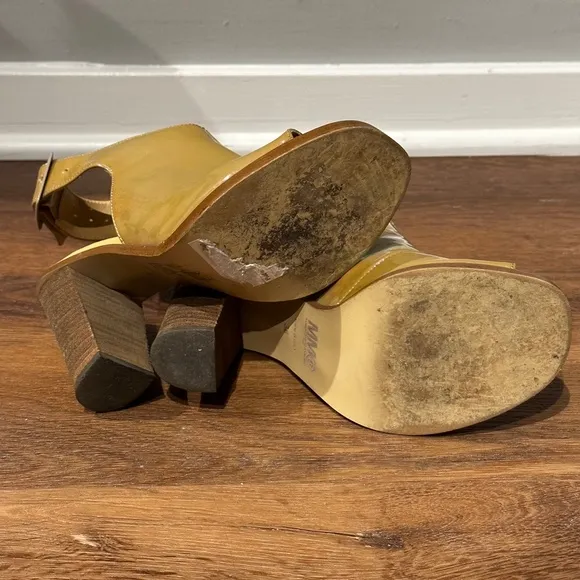 Maison Margiela MM6 Women's Patent Leather Slingbacks Sandals Shoes US 7 IT 38