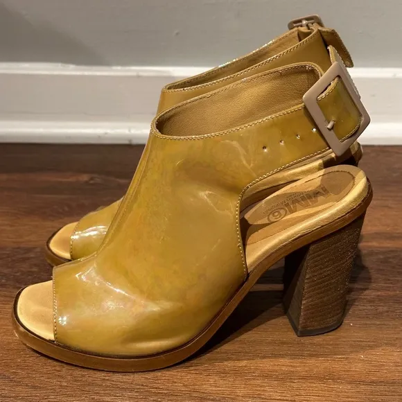 Maison Margiela MM6 Women's Patent Leather Slingbacks Sandals Shoes US 7 IT 38