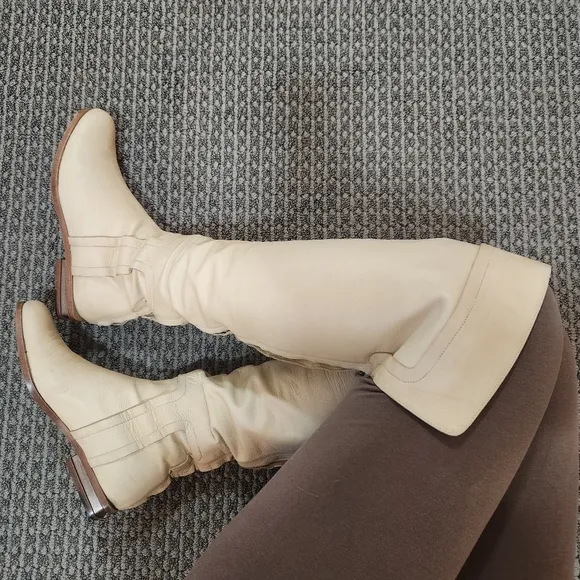 Maiyet Soft Leather Over-The-Knee Cream Boots EU 36.5