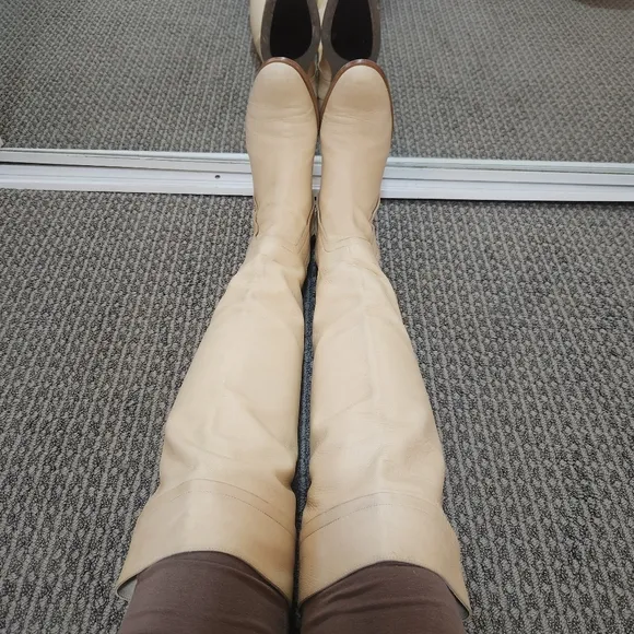 Maiyet Soft Leather Over-The-Knee Cream Boots EU 36.5