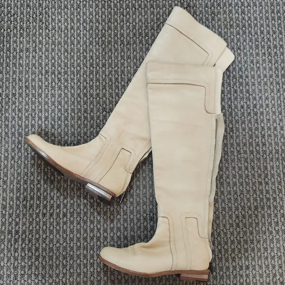 Maiyet Soft Leather Over-The-Knee Cream Boots EU 36.5