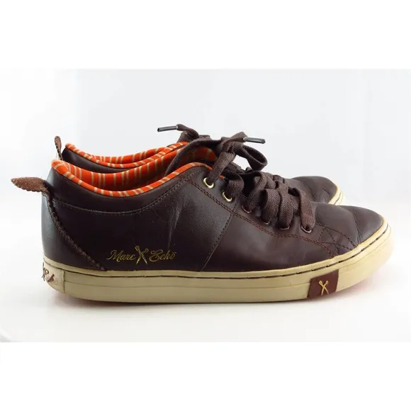 Marc Ecko Fashion Sneakers Brown‎ Leather Men Shoes Size 8 Medium