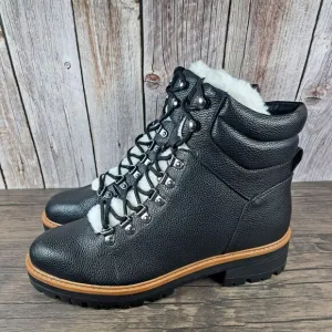 Marc Fisher Mallie 3 Sherpa Lace Up Hiking Boot Women's Sz 11 M Black (WornOnce)