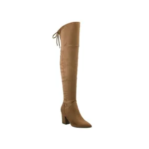 MARC FISHER Womens Brown Draw String Cold Weather Reda Toe Block Heel Boots 7 M