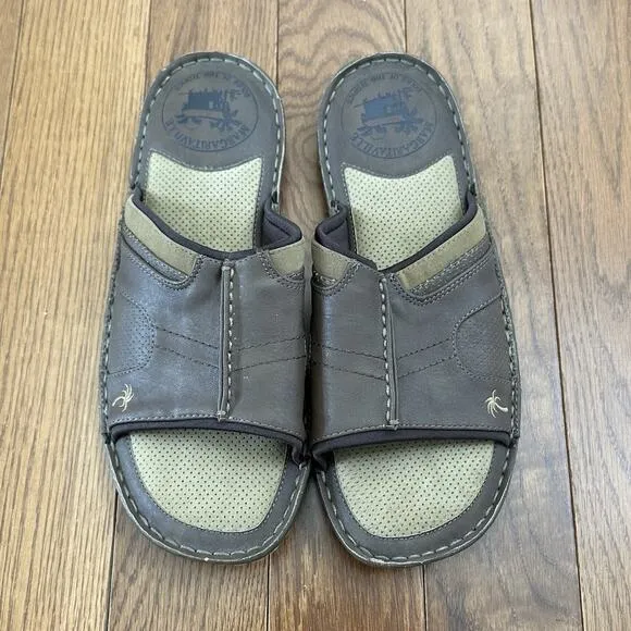 Margaritaville Soles Of The Tropics Mens Size 10 St Martin Brown Slide On Sandal