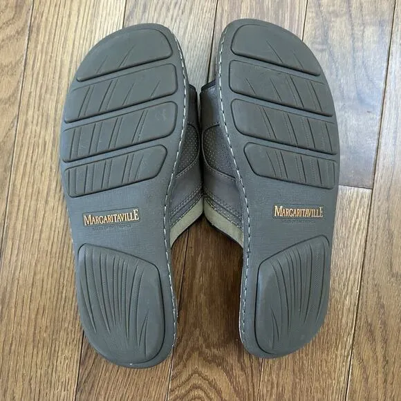 Margaritaville Soles Of The Tropics Mens Size 10 St Martin Brown Slide On Sandal