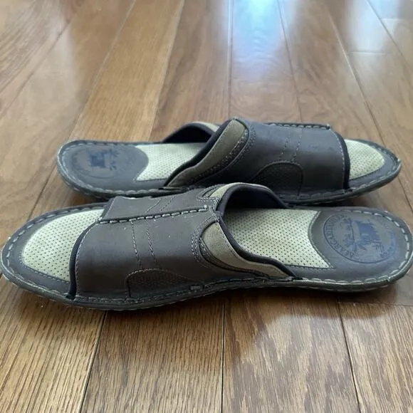 Margaritaville Soles Of The Tropics Mens Size 10 St Martin Brown Slide On Sandal