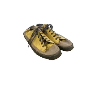 Men 12 Eric Meyer Medium Group Lace-Up Leather Sneakers Shoes Yellow Brown