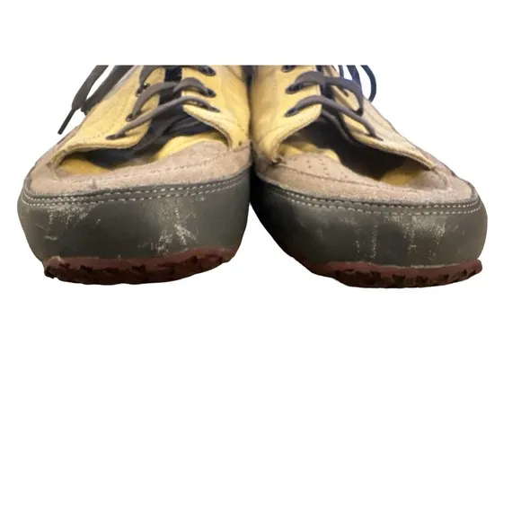 Men 12 Eric Meyer Medium Group Lace-Up Leather Sneakers Shoes Yellow Brown