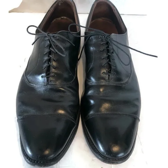 Mens ALLEN EDMONDS Park Avenue Black Leather Cap Toe Oxford Shoes sz 13 AA