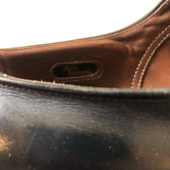 Mens ALLEN EDMONDS Park Avenue Black Leather Cap Toe Oxford Shoes sz 13 AA