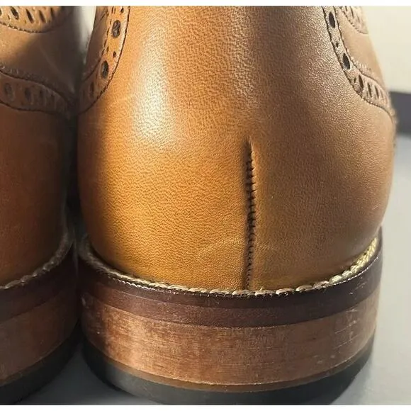 Men's Cole Haan Wingtip Brouge British Tan Giraldo Sz 12m Made in India CO9303