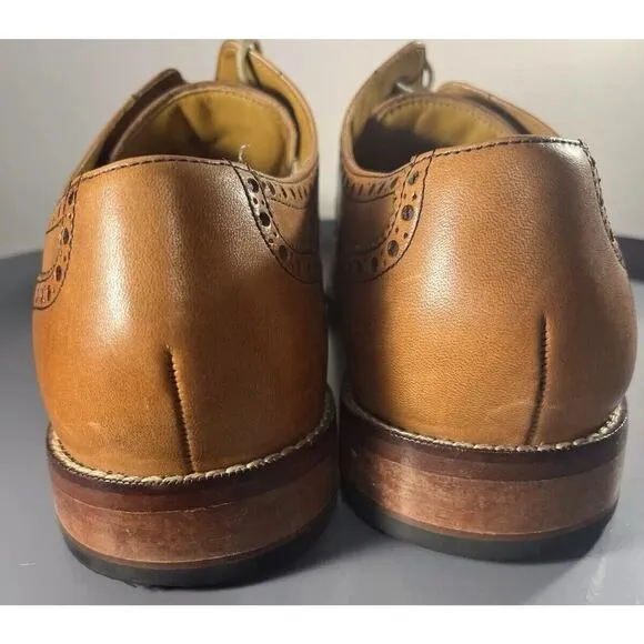 Men's Cole Haan Wingtip Brouge British Tan Giraldo Sz 12m Made in India CO9303