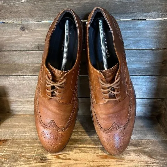 Mens Cole Haan Harrison Grand OS Brown‎ Wingtip Brogue Leather Shoes Size 11 M