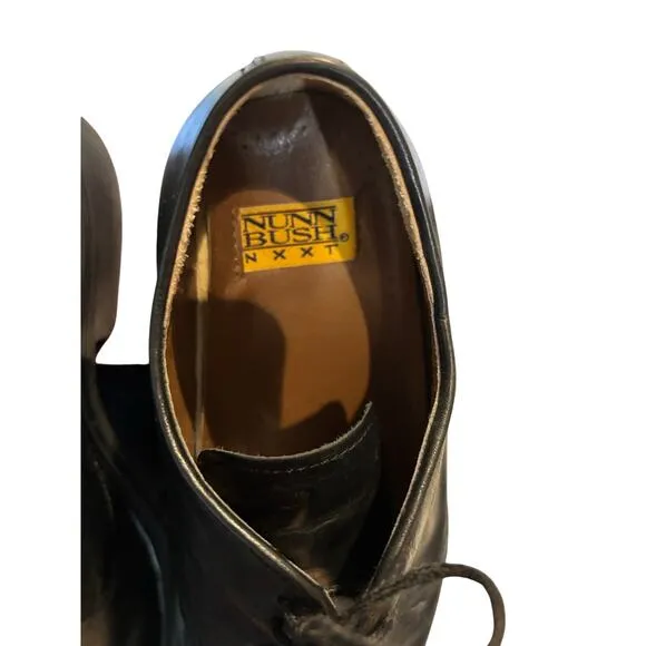 Men's Nunn Bush NXXT Black Leather Lace Up Oxford Shoes, Size 10