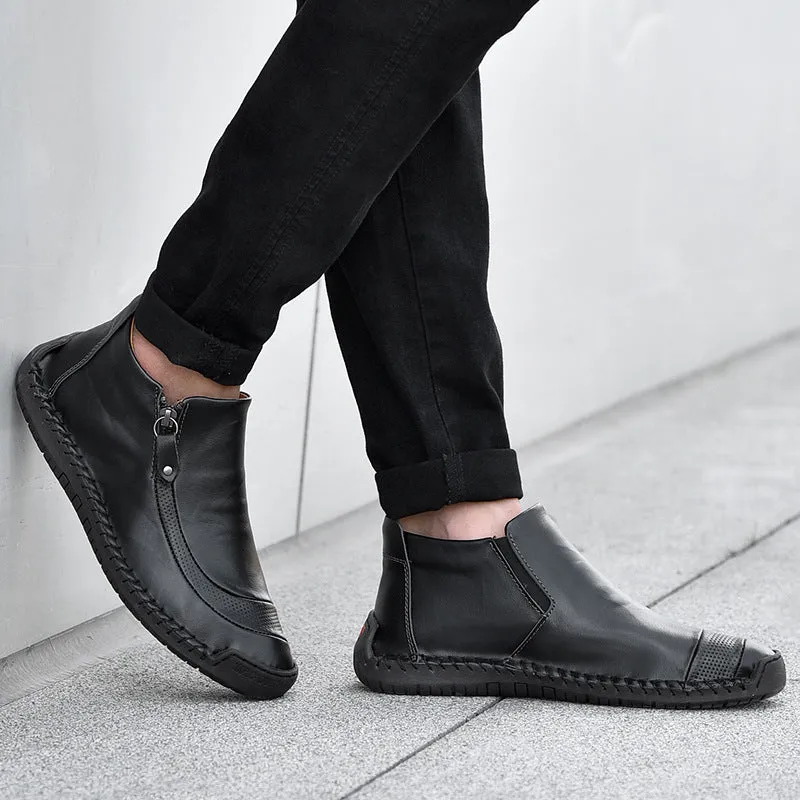Men's Shoes Sewing Lazy Driving Shoes High Top
