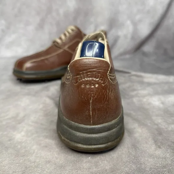 Men's Sz 9 Callaway Gold Shoes Leather Brown Xtra Width Technology ERC