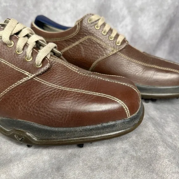 Men's Sz 9 Callaway Gold Shoes Leather Brown Xtra Width Technology ERC
