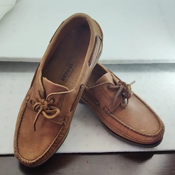 Men's Tan Leather Boat Shoes T