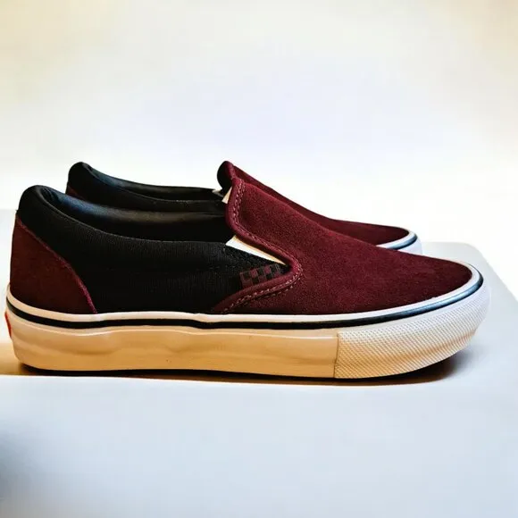Men’s Vans Skate Slip on Port/Black Burgundy Size 6.5 NWOT