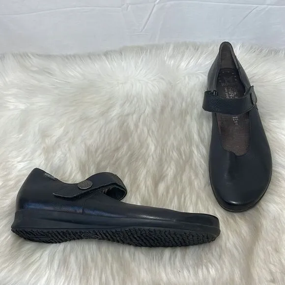 Mephisto AirJet Black Leather Mary Jane Shoes Sz US 11