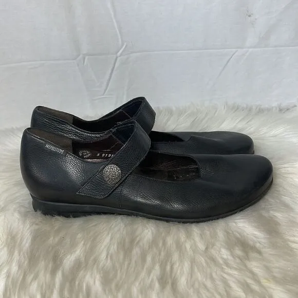 Mephisto AirJet Black Leather Mary Jane Shoes Sz US 11