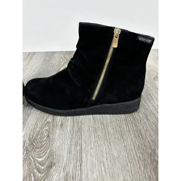 Mephisto Cassandra Suede Leather Women’s Boots Size 8 Black Minimalist Comfort