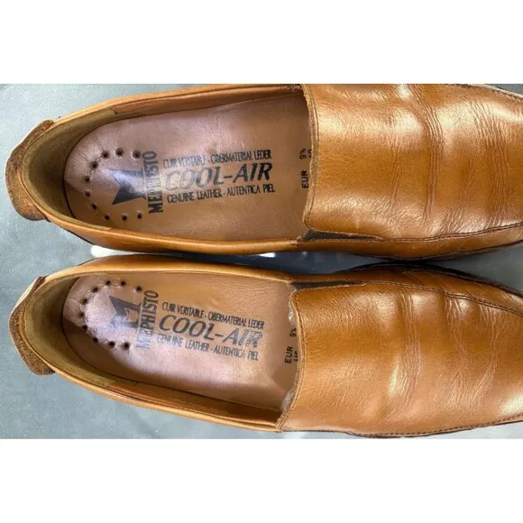 Mephisto Cool Air $280 Men's Casual Loafers Shoes Size 10 Leather Tan
