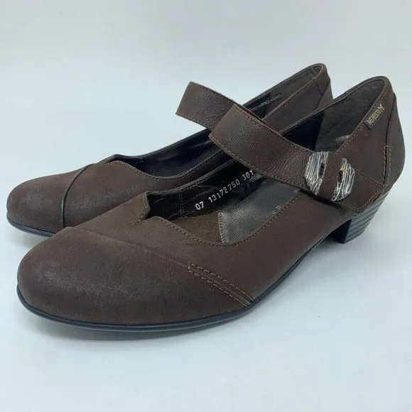Mephisto Womens Mary Jane Shoes Brown Leather 10.5