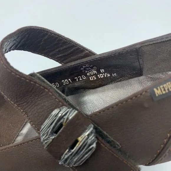 Mephisto Womens Mary Jane Shoes Brown Leather 10.5