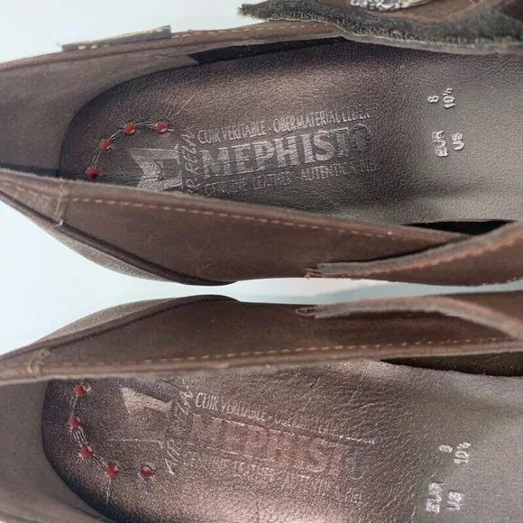 Mephisto Womens Mary Jane Shoes Brown Leather 10.5