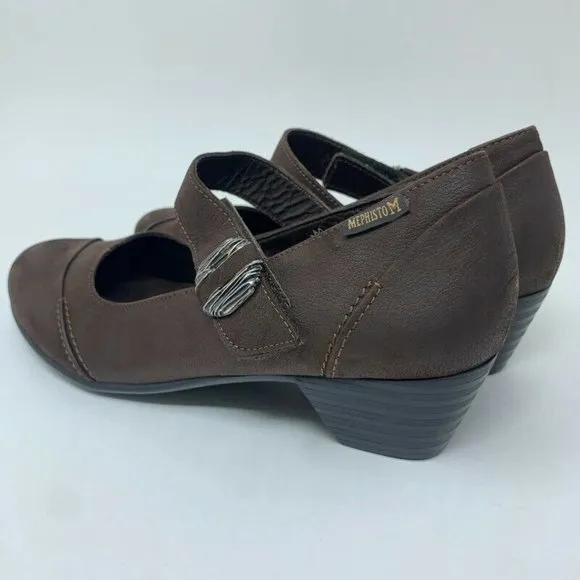 Mephisto Womens Mary Jane Shoes Brown Leather 10.5
