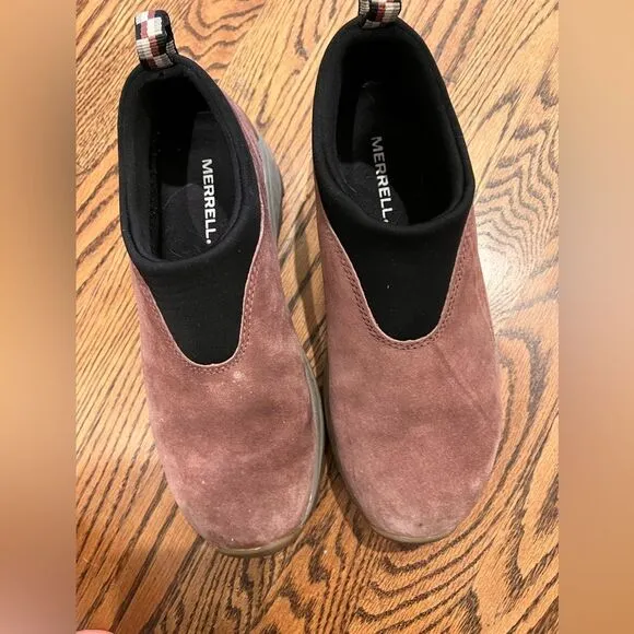 Merrel winter moc 3 mauve purple black slip on snow shoes size 8.5