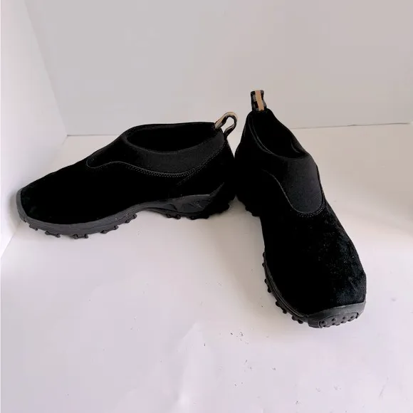 Merrell Black Suede Winter Moc slip ons. Size 9.5