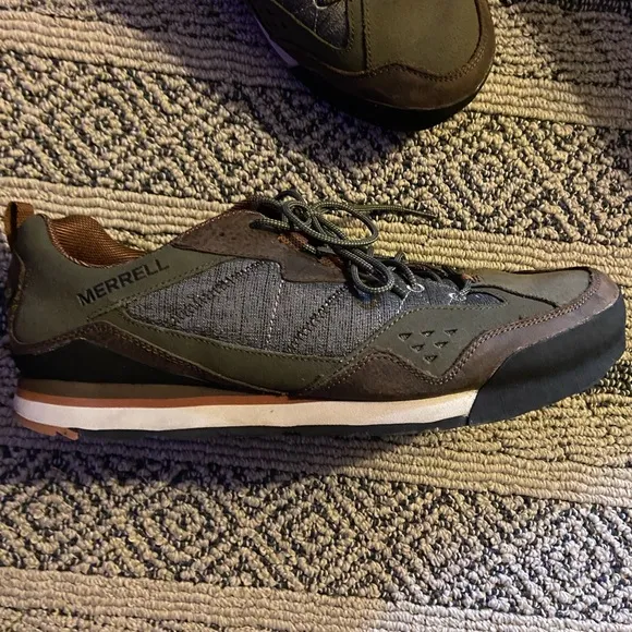 Merrell Burnt Rock Low Olive Green Hiking Lace Up Sneaker Size 13