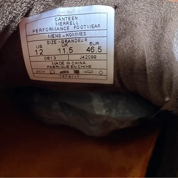 Merrell  canteen brown leather  shoes size 12 (SH10)