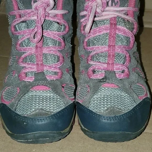 Merrell Hiking Shoes Boots Hilltop Ventilator Mid Pink Youth Size 3½ Women's 5.5