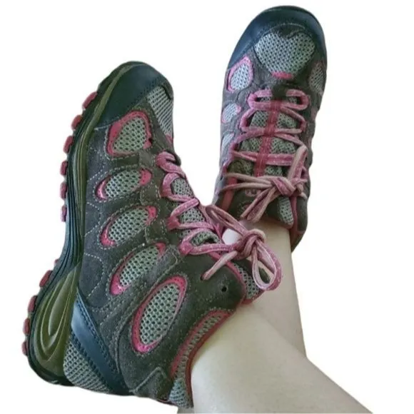 Merrell Hiking Shoes Boots Hilltop Ventilator Mid Pink Youth Size 3½ Women's 5.5