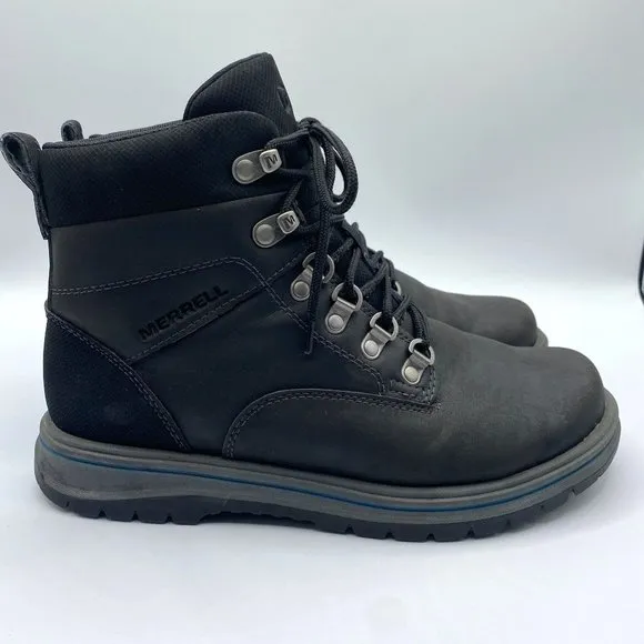 Merrell Men's Black Leather Bounder Tall Hiking Boots Size 7.5 US (J309524C)