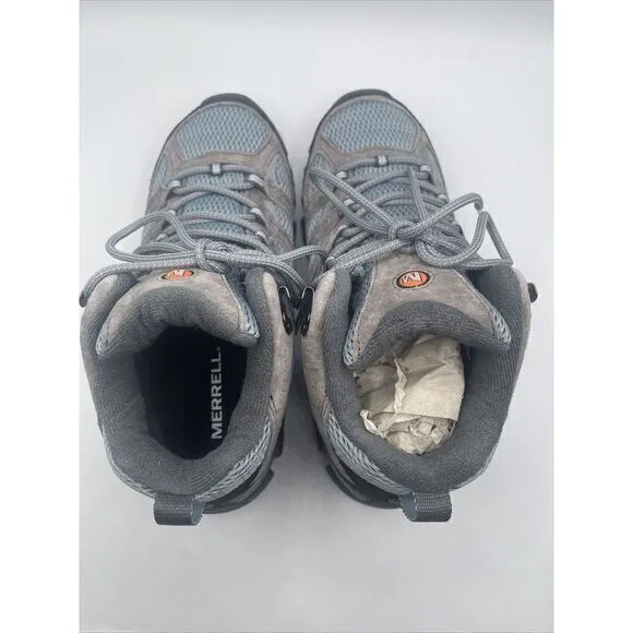 MERRELL MOAB 3 Women's Size 7W MID WATERPROOF‎ HIKING BOOTS Color  Grey/Blue