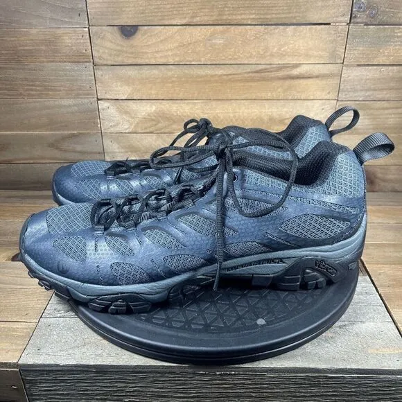 Merrell Moab Edge Mens Size 12 Dark Slate Fabric Hiking Lace Up Shoes J35929