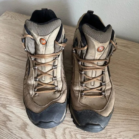 Merrell Pulse II Vibram Waterproof Hiking Boots Loden Taupe Mens Size‎ 10