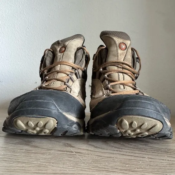 Merrell Pulse II Vibram Waterproof Hiking Boots Loden Taupe Mens Size‎ 10