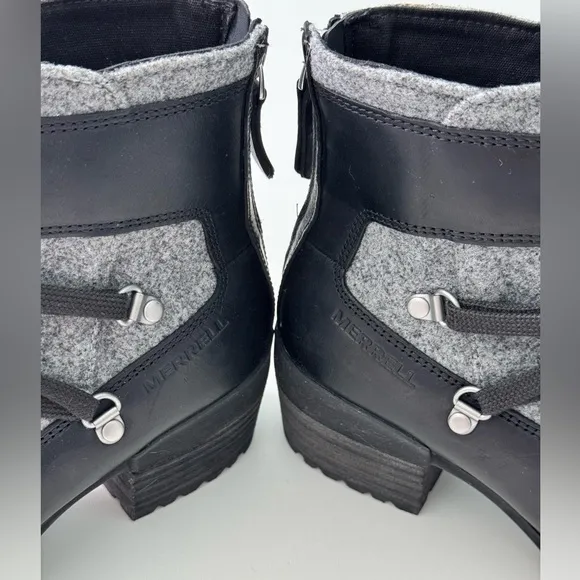 Merrell Shiloh II Warm Black and Gray Ankle Boots