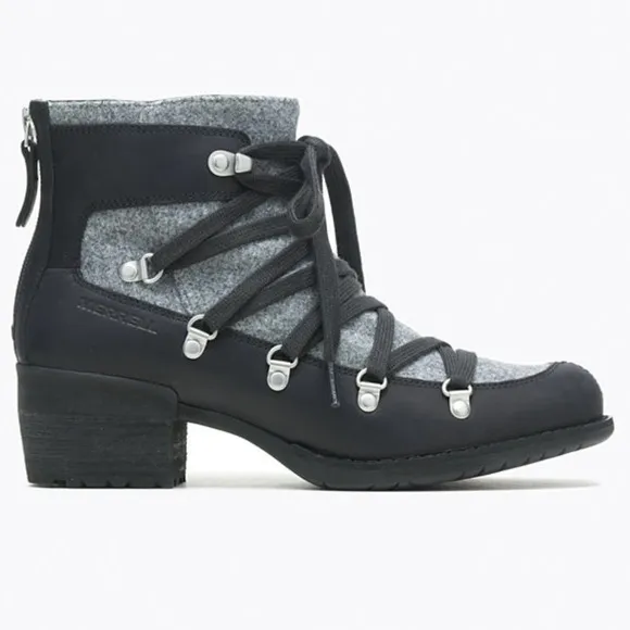 Merrell Shiloh II Warm Black and Gray Ankle Boots